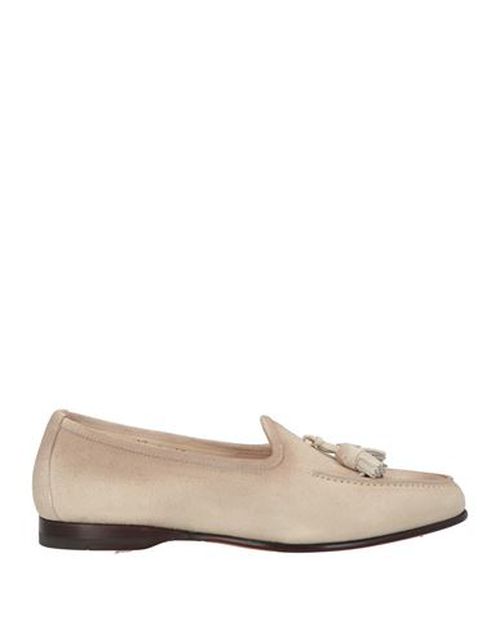 Santoni Goodyear Man Loafers Beige Size 8 Leather