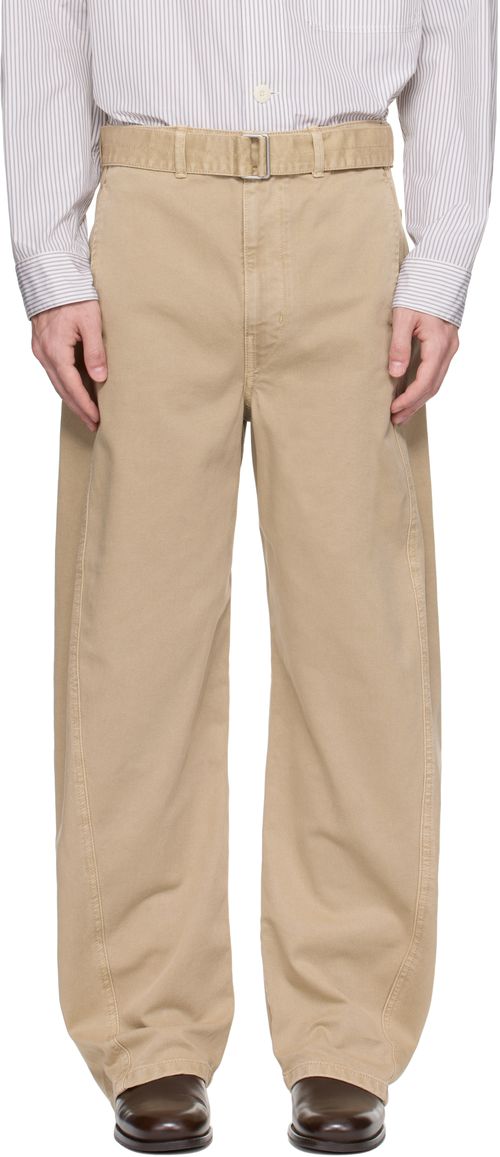 Taupe Twisted Belted Jeans