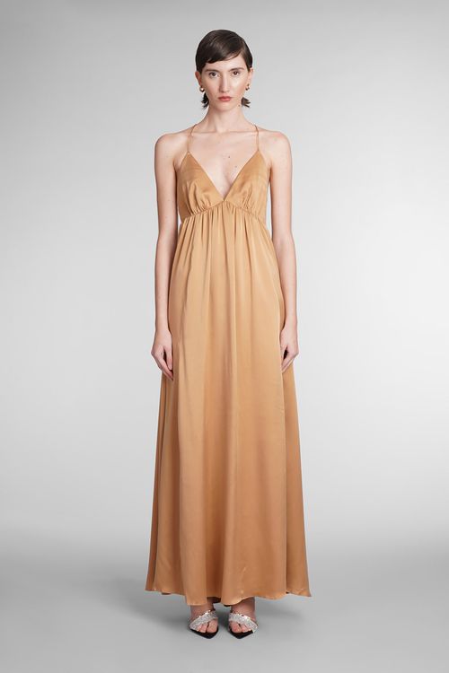 Dress In Brown Silk