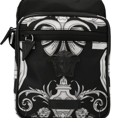 Versace Men's La Medusa Silver Baroque Crossbody Bag