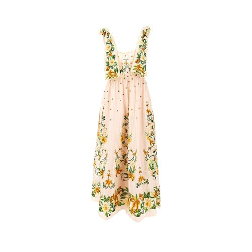 FARM RIO Floral midi dress with shoulder bows Woman S