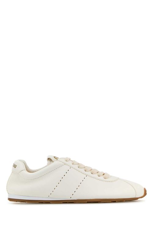 White Leather Plume Sneakers