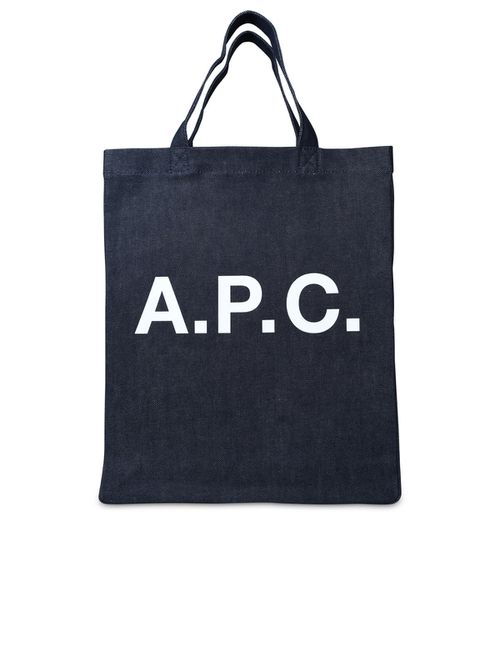 A. P.C. Logo Print Denim Tote Bag