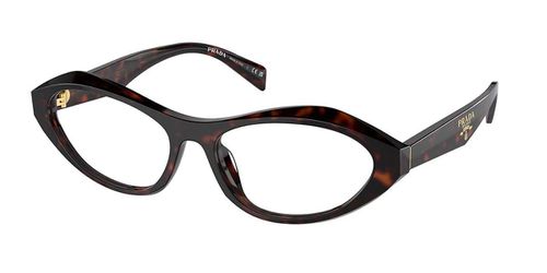 Prada PR A21VF Asian Fit 17N1O1 Women's Eyeglasses Tortoiseshell Size 55 - Blue Light Block Available