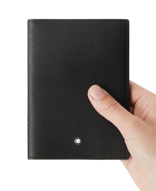 Sartorial Leather Passport Holder - Black