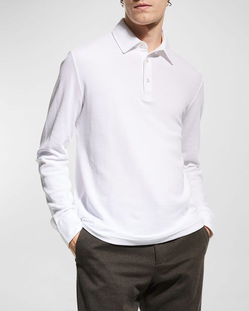 Men's Long-Sleeve Pique Polo Shirt