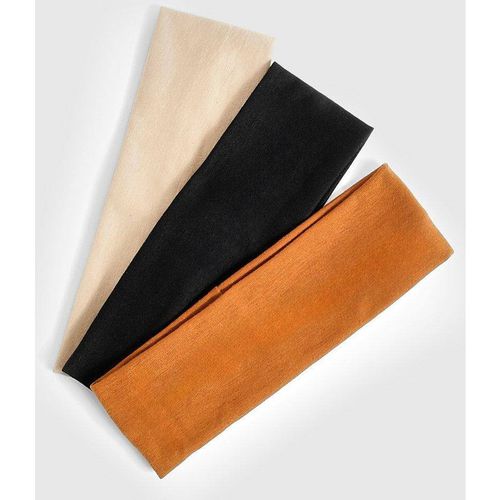 Womens 3 Pack Tonal Jersey Headband Pack - Brown - One Size, Brown