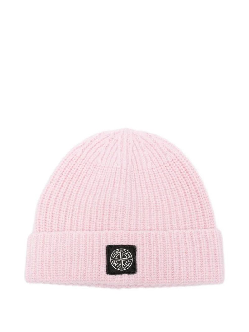 스톤아일랜드 남성 Light Wool Knitted Beanie With Compass Patch