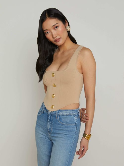 Saga Top In Almond/gold