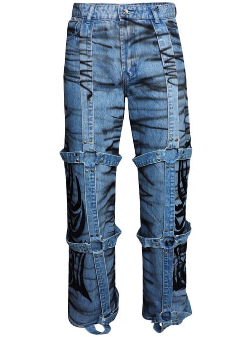 Winged Logo Bondage jeans - Blue