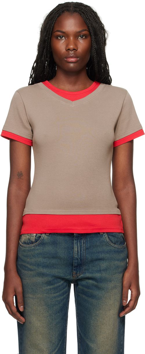 Gimaguas Taupe & Red Rio T-shirt