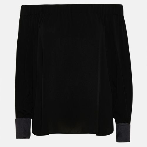 막스마라 여성 블랙 실크 패티노 셔츠