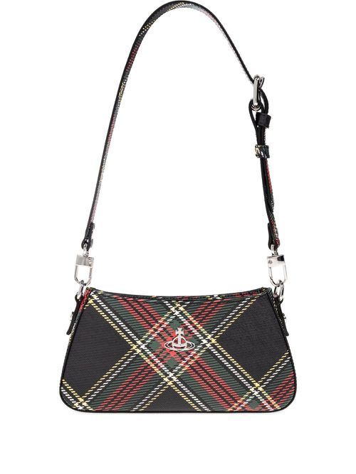 Plaid shoulder bag - Black