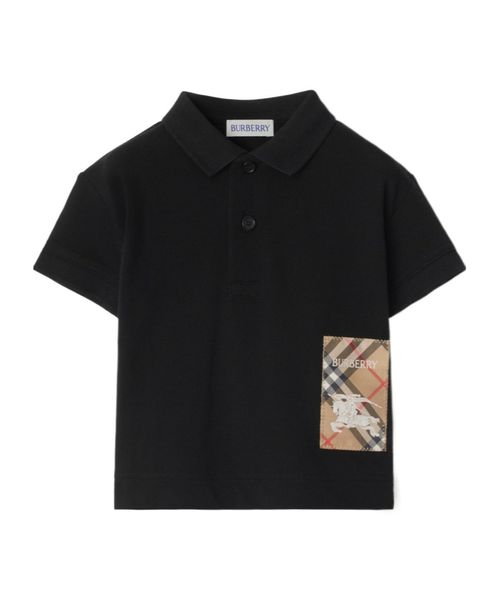 Check-label cotton polo phirt