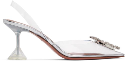 Amina Muaddi Transparent Begum Glass Sling 70 Heeled Sandals