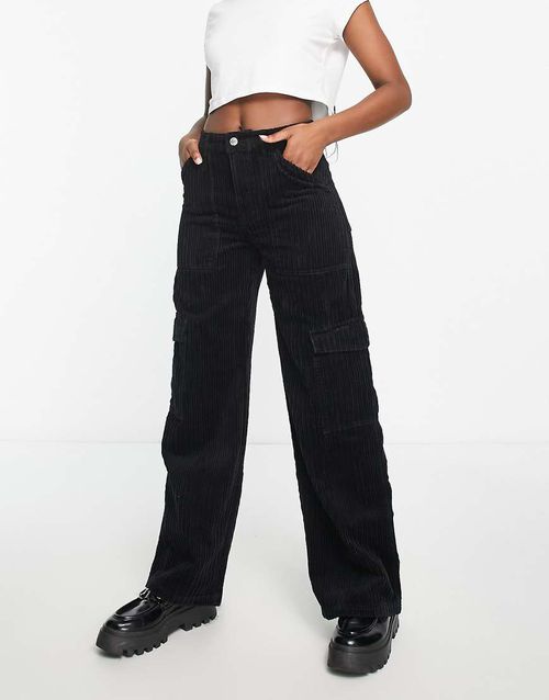 Julian cord cargo trousers in black