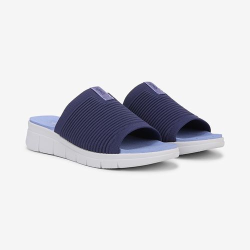 Epic Slide Sandal Dusk Blue Knit Fabric Slip On, Lightweight
