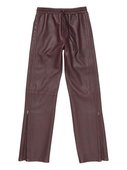 Drawstring leather trousers - Red