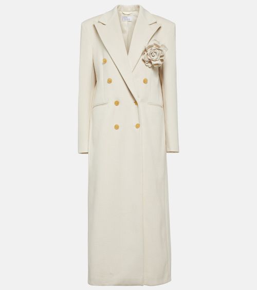 Floral-appliqué coat