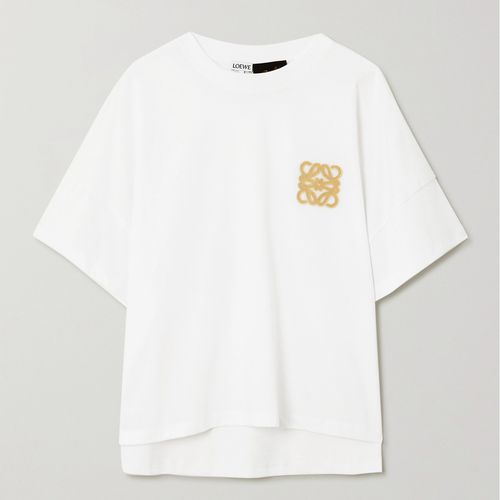 Loewe - Logo-Embroidered Cotton-Jersey T-Shirt - White Loewe