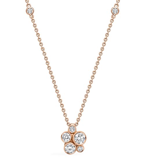 Rose Gold and Diamond Raindance Pendant Necklace