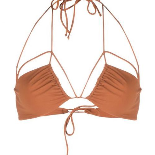 넨시 도자카 개더 디테일 비키니 탑 NDAW22ACC080 caramel