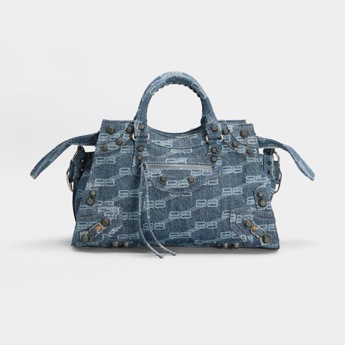 Balenciaga Neo Cagole City Monogram Denim Shoulder Bag - Bergdorf