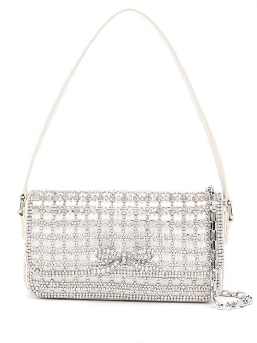 Crystal-embellished shoulder bag - Neutrals