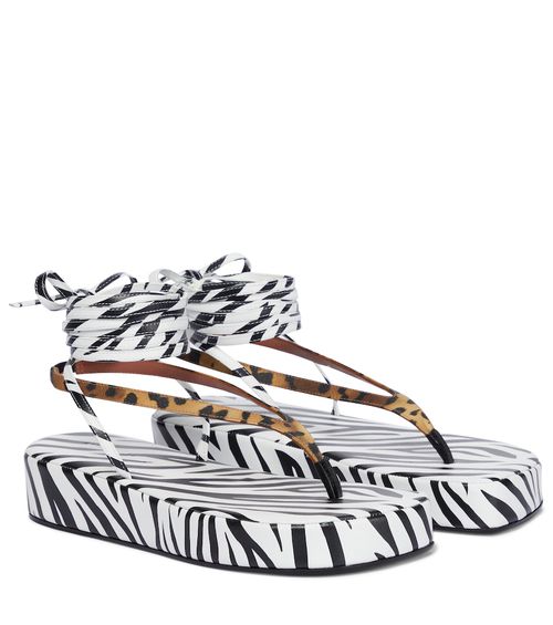 Exclusive to Mytheresa - Jamie printed satin sandals