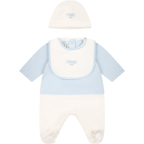 Three-piece set of logo jumpsuit