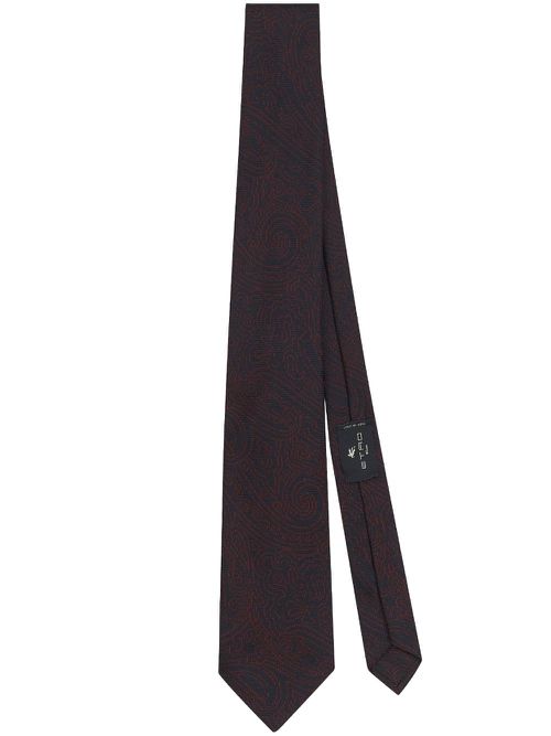 Jacquard printed silk tie - Black