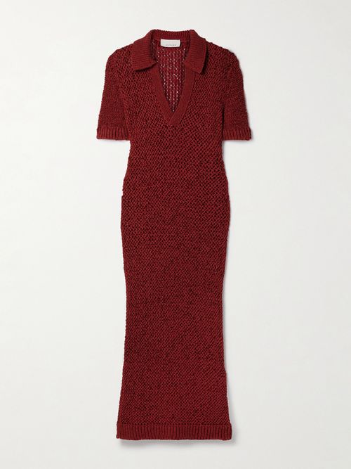 LIBEROWE 여성 Open-knit Organic Cotton-blend Maxi Dress