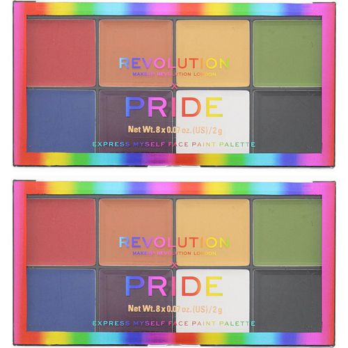 Revolution Womens Pride Express Myself Face Paint Palette 8 x 2g x 2 - NA - One Size