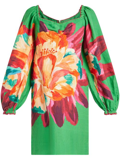 Green Tropicart mini dress