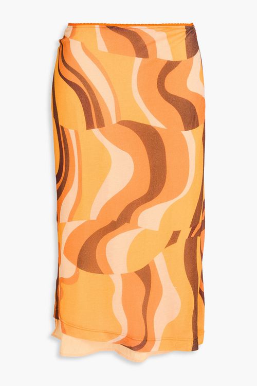 레지나 표 Printed Lyocell-jersey midi skirt 3074457345648218654
