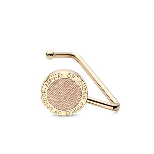 Purse Hook in Champagne Metallic Saffiano