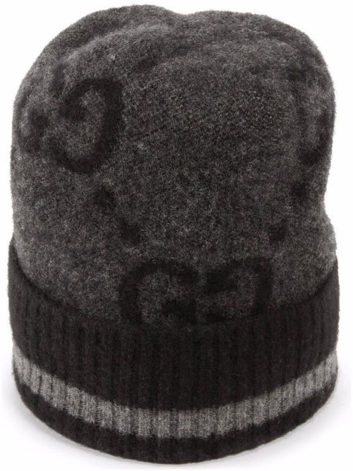 Dark Grey GG Cashmere Beanie Hat