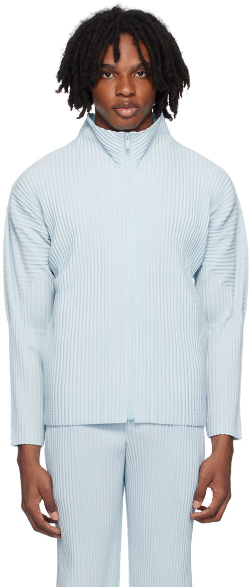 Blue Color Pleats Jacket