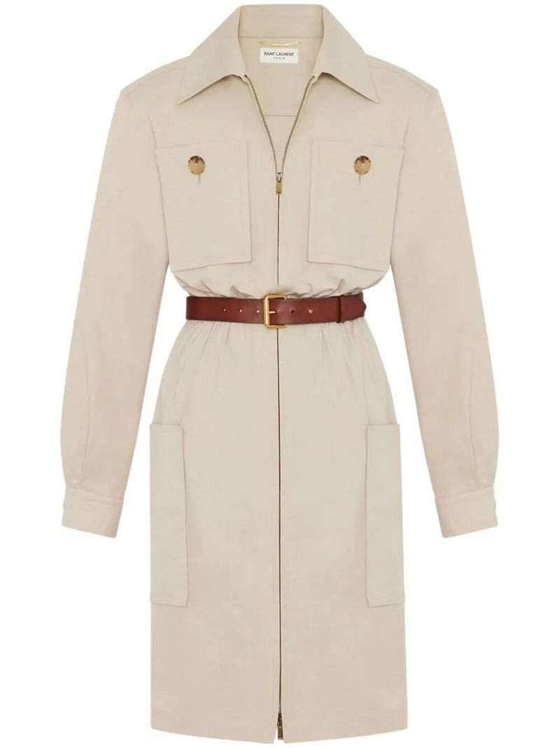 입생로랑 여성 Saharienne Belted Cotton Dress
