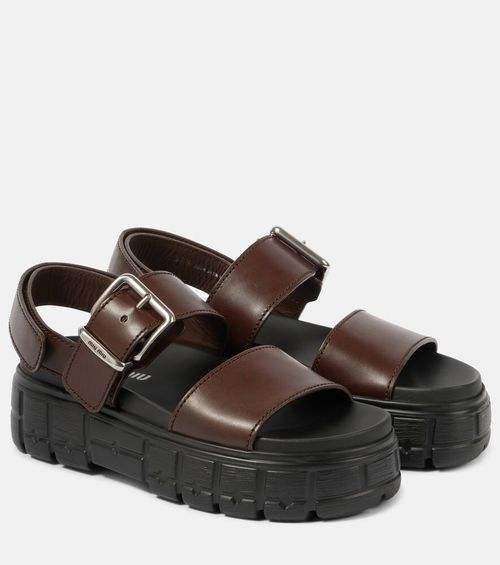 Miu Miu 50 leather platform sandals