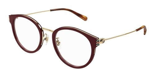 Gucci GG1885OA Asian Fit 003 Women's Eyeglasses Burgundy Size 51 - Blue Light Block Available