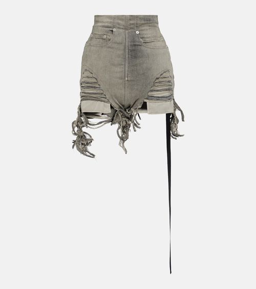 DRKSHDW distressed high-rise denim shorts