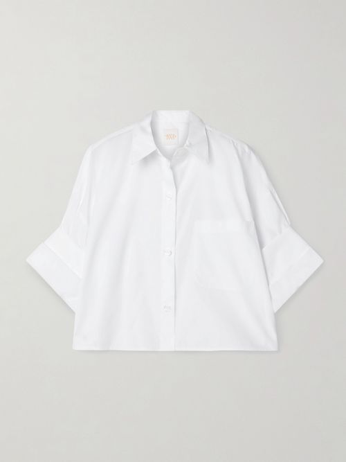 Next Ex Cropped Cotton-poplin Shirt