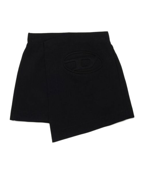 Kids Oval-D Logo Embossed Asymmetric Skirt