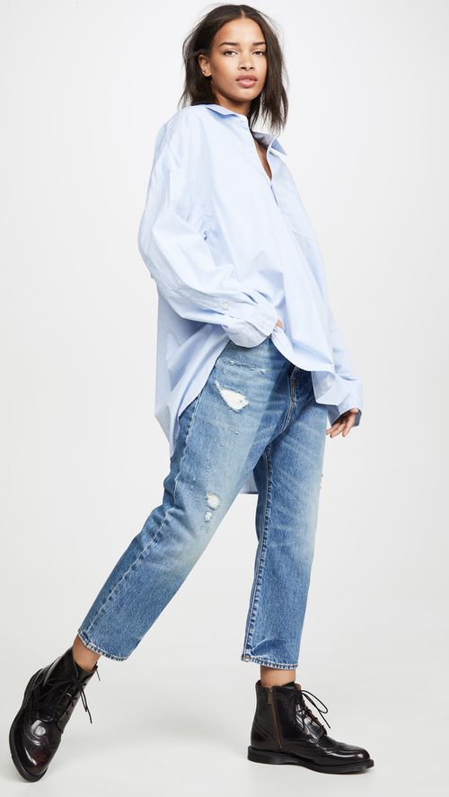 Drop Neck Oxford Shirt