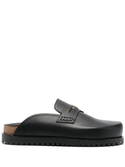 Medusa leather cork-sole mules - Black