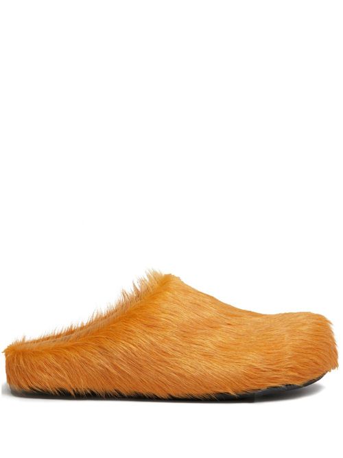 Fussbet Sabot calf-hair slippers - Orange