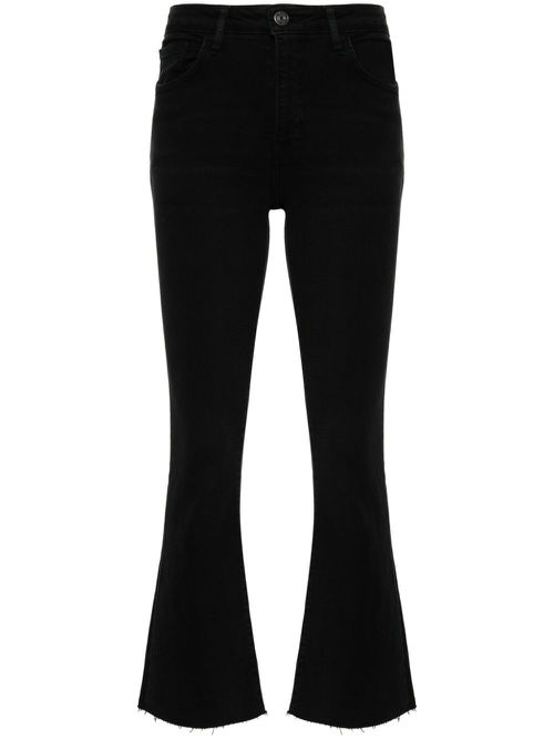Le Crop Mini Boot Raw Fray jeans - Black