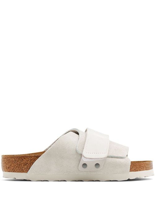 Kyoto suede touch-strap slides - White