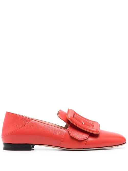 Buckle-detail loafers - Orange